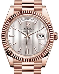 Rolex Day-Date 40 President Rose Gold Sundust Stripe Index Dial 228235 - BRAND NEW