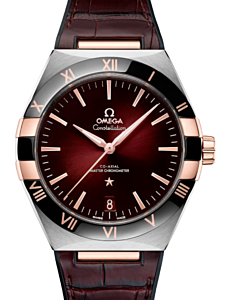 Omega Constellation Co-Axial Master Chronometer 41mm Steel-Sedna Gold Burgundy Dial   131.23.41.21.11.001