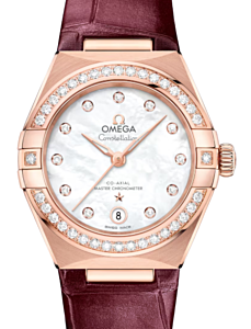 Omega Constellation Co-Axial Master Chronometer 29mm Sedna Gold Mother of Pearl Dial  131.58.29.20.55.002