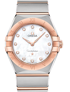 Omega Constellation Co-Axial Master Chronometer 28mm Steel Sedna Gold White Dial  131.20.28.60.55.001