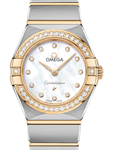 Omega Constellation Co-Axial Master Chronometer 25mm Steel Yellow Gold Diamond White Mother of Pearl Dial 131.25.25.60.55.002