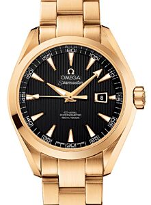 Omega Seamaster Aqua Terra 150M Co-Axial Chronometer 34mm Yellow Gold Black Dial Yellow Gold Bracelet 231.50.34.20.01.001 - BRAND NEW
