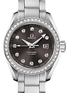 Omega Seamaster Aqua Terra 150M Quartz 30mm Stainless Steel Diamond Bezel Grey Dial Diamond Set Index Steel Bracelet 231.15.30.61.56.001 - BRAND NEW