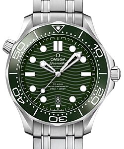 Omega Seamaster Diver 300M 42mm Stainless Steel Green Dial Bracelet 210.30.42.20.10.001