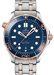 Omega Seamaster Diver 300M 42mm Steel Sedna Gold Blue Dial 210.20.42.20.03.002