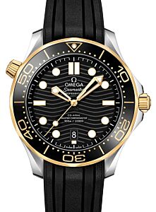 Omega Seamaster Diver 300M 42mm Steel/Yellow Gold Black Dial Rubber Strap 210.22.42.20.01.001