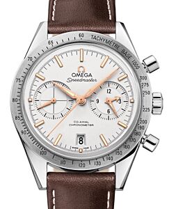 Omega Speedmaster '57 Co-Axial Chronometer Chronograph 41.5mm Silver Dial Stainless Steel Leather Strap 331.12.42.51.02.002 - BRAND NEW