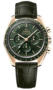 Omega Speedmaster Moonwatch Professional Chronograph 42mm Moonshine Gold Green Dial Leather Strap 310.63.42.50.10.001
