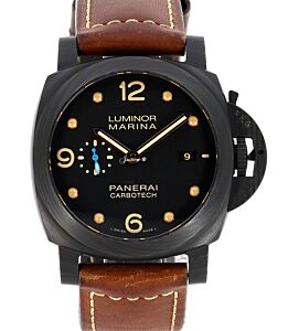 Panerai Luminor Marina Carbotech Carbon Fibre 44mm Black Dial Leather Strap PAM00661 