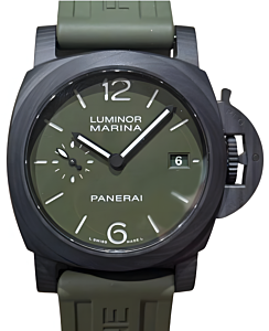 Panerai Luminor Quaranta Carbotech 40mm Green Dial Rubber Strap PAM01526
