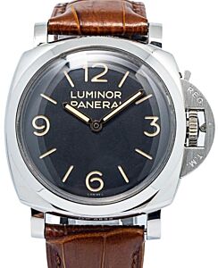 Panerai Luminor Steel 47mm Black Dial Leather Strap PAM00372 - BRAND NEW
