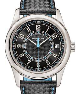 Patek Philippe Calatrava Date Sweep Seconds White Gold Black Carbon Motif Dial Sky Blue 6007G-011 - BRAND NEW