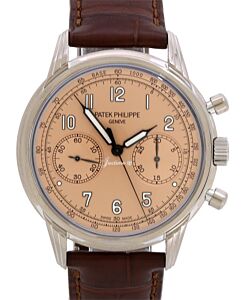 Patek Philippe Complications Chronograph White Gold Rose-Gilt Opaline Salmon Dial 5172G-010 - PRE OWNED