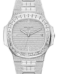 Patek Philippe Nautilus Date Sweep Seconds White Gold/Diamonds Dial & Bezel 5719/10G-010 - BRAND NEW
