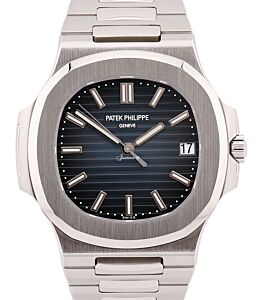 Patek Philippe Nautilus Date Sweep Seconds Stainless Steel Black Blue Dial 5711/1A-010 - PRE-OWNED