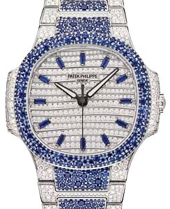 Patek Philippe Nautilus Haute Joaillerie White Gold Set With Sapphires & Diamonds 7118/1451G-001 - BRAND NEW