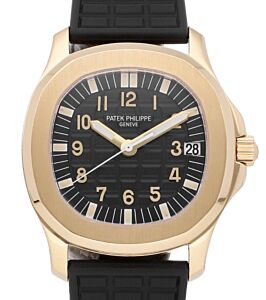 Patek Philippe Aquanaut Yellow Gold Black Dial 34mm 5066J - Pre-Owned