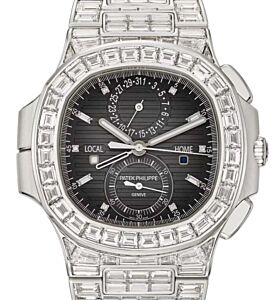 Patek Philippe Nautilus Haute Joaillerie Diamond Set White Gold Gray Dial 5990/1400G-001 - BRAND NEW