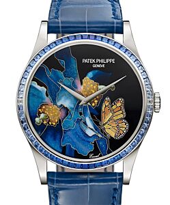 Patek Philippe Rare Handcrafs Calatrava "Blue Butterfly" White Gold/Gem-Set 5077/357G-001 - BRAND NEW