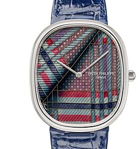 Patek Philippe Rare Handcrafs Golden Ellipse "Blue Tartan" White Gold 5738/50G-045 - BRAND NEW