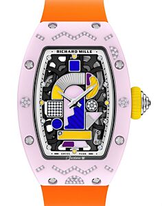 Richard Mille Automatic Winding TZP Ceramic Plush Pink Multi-Colored Gem Dial RM 07-01