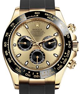 Rolex Daytona Yellow Gold "Pikachu" Champagne Dial Oysterflex Rubber Bracelet 116518LN - BRAND NEW