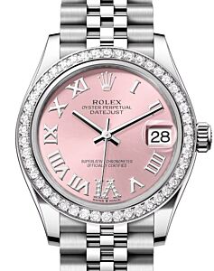 Rolex Datejust 31 White Gold/Steel Pink Roman VI Diamond Dial & Bezel Jubilee Bracelet 278384RBR - BRAND NEW