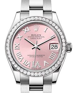 Rolex Datejust 31 White Gold/Steel Pink Roman VI Diamond Dial & Bezel Oyster Bracelet 278384RBR - BRAND NEW