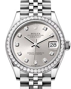 Rolex Datejust 31 White Gold/Steel Silver Diamond Dial & Bezel Jubilee Bracelet 278384RBR - BRAND NEW