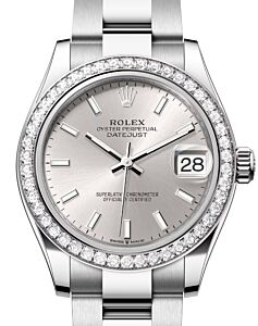Rolex Datejust 31 White Gold/Steel Silver Index Dial & Diamond Bezel Oyster Bracelet 278384RBR - BRAND NEW