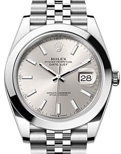 Rolex Datejust 41 Stainless Steel Silver Index Dial Smooth Bezel Jubilee Bracelet 126300 - BRAND NEW