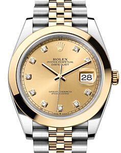 Rolex Datejust 41 Yellow Gold/Steel Champagne Diamond Dial Smooth Bezel Jubilee Bracelet 126303 - BRAND NEW