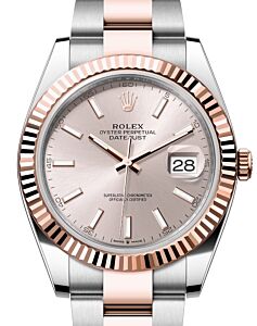 Rolex Datejust 41 Rose Gold/Steel Sundust Index Dial Fluted Bezel Oyster Bracelet 126331 - BRAND NEW