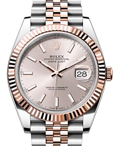 Rolex Datejust 41 Rose Gold/Steel Sundust Index Dial Fluted Bezel Jubilee Bracelet 126331 - BRAND NEW