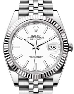 Rolex Datejust 41 White Gold/Steel White Index Dial Fluted Bezel Jubilee Bracelet 126334 - BRAND NEW