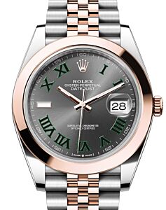 Rolex Datejust 41 Rose Gold/Steel Slate Roman Dial Smooth Bezel Jubilee Bracelet 126301 - BRAND NEW