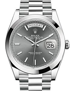 Rolex Day-Date 40 President Platinum Slate Index Dial 228206 - BRAND NEW
