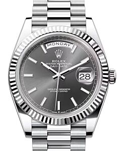 Rolex Day-Date 40 President Platinum Slate Index Dial 228236 - BRAND NEW