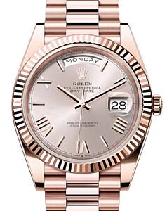 Rolex Day-Date 40 President Rose Gold Sundust Roman Dial 228235