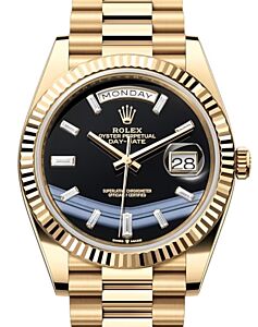 Rolex Day-Date 40 President Yellow Gold Black Onyx Diamond Dial 228238 - BRAND NEW