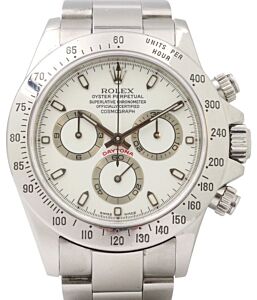 Rolex Daytona Stainless Steel White Dial & Tachymetre Bezel Chronograph 116520 - PRE-OWNED