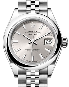Rolex Lady Datejust 28 Stainless Steel Silver Index Dial & Smooth Domed Bezel Jubilee Bracelet 279160 - BRAND NEW