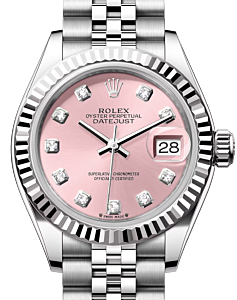 Rolex Lady Datejust 28 White Gold/Steel Pink Diamond Dial & Fluted Bezel Jubilee Bracelet 279174 - BRAND NEW