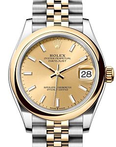 Rolex Lady-Datejust 31 Yellow Gold/Steel Champagne Index Dial & Smooth Domed Bezel Jubilee Bracelet 278243 - BRAND NEW