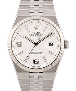 Rolex Land-Dweller 40 White Gold/Steel Intense White Honeycomb Motif Dial Fluted Bezel 127334