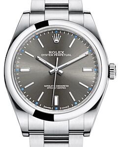 Rolex Oyster Perpetual 39 Dark Rhodium Index Dial 114300 - BRAND NEW
