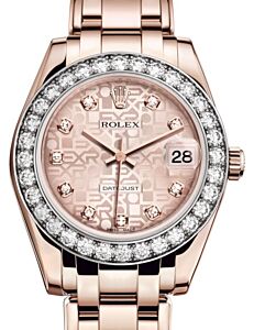 Rolex Pearlmaster 34 Rose Gold Pink Jubilee Diamond Dial & Diamond Bezel Pearlmaster Bracelet 81285 - BRAND NEW