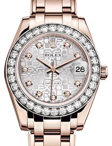 Rolex Pearlmaster 34 Rose Gold Silver Jubilee Diamond Dial & Diamond Bezel Pearlmaster Bracelet 81285 - BRAND NEW