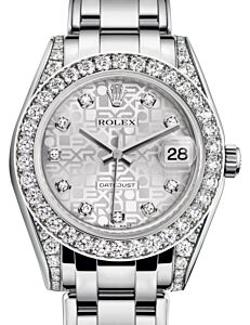 Rolex Pearlmaster 34 White Gold Silver Jubilee Diamond Dial & Diamond Set Case & Bezel Pearlmaster Bracelet 81159 - BRAND NEW