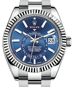 Rolex Sky-Dweller Stainless Steel Blue Index Dial Oyster Bracelet 326934 - BRAND NEW